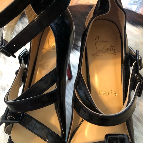 Christian Louboutin Black strappy high heel shoe - Picture 13 of 16